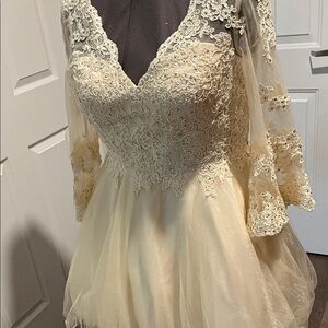 Dancing Queen Ivory Lace A-Line Wedding Dress